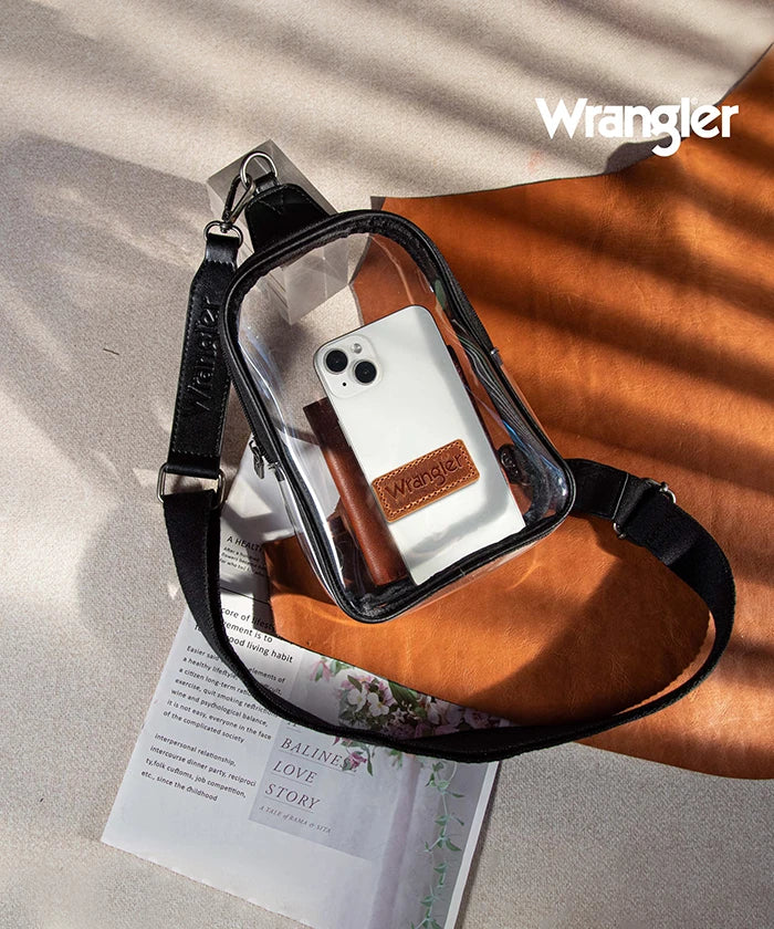 Wrangler Clear Sling Bag Black