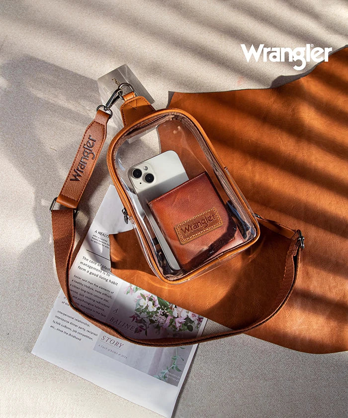 Wrangler Clear Sling Bag Brown
