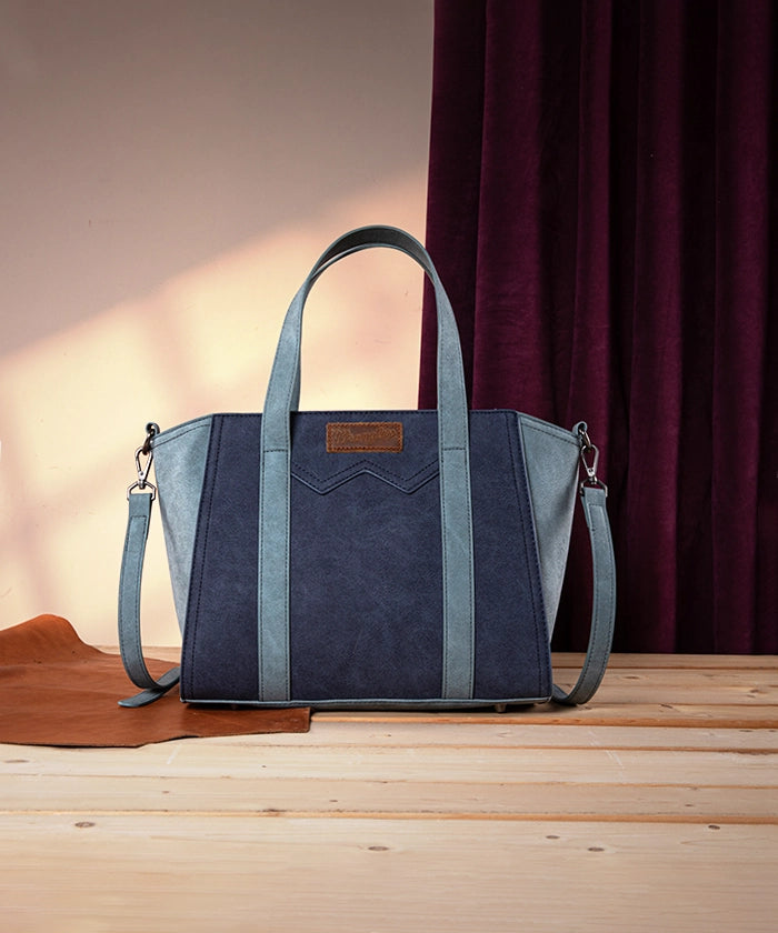 Wrangler Color Block Western Tote Bag Navy