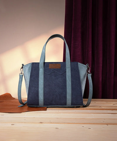 Wrangler Color Block Western Tote Bag Navy
