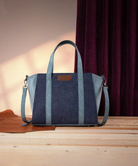 Wrangler Color Block Western Tote Bag Navy