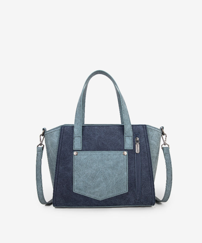 Wrangler Color Block Western Tote Bag Navy