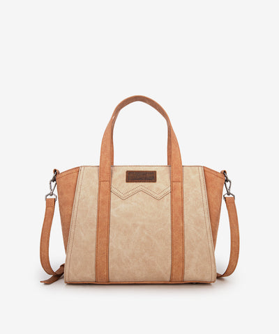 Wrangler Color Block Western Tote Bag Tan