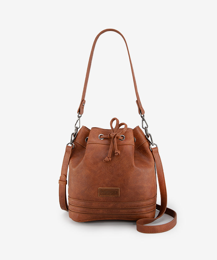 Wrangler Concealed Carry Bucket Crossbody Bag Brown