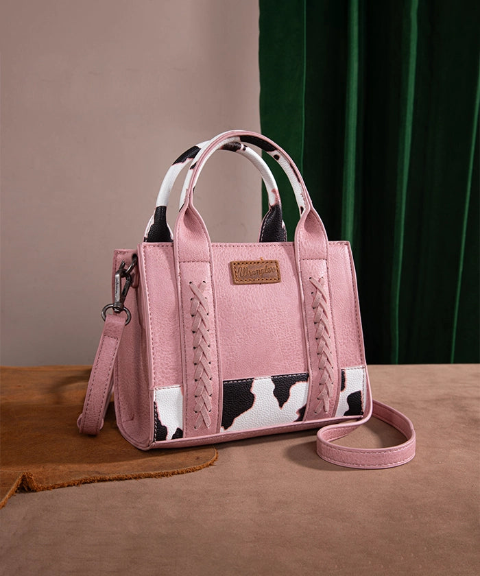 Wrangler Cow Print Accents Tote Bag Pink