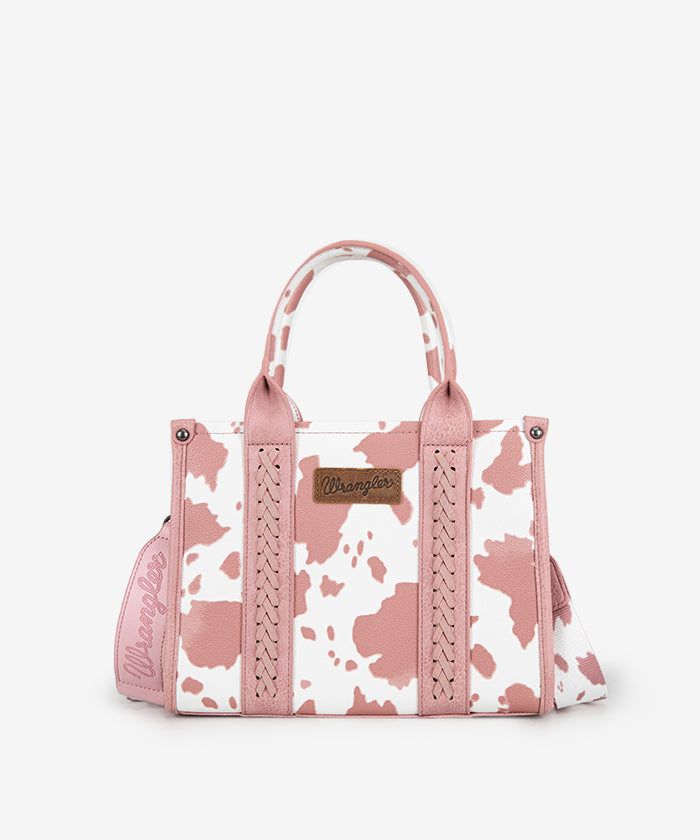 Wrangler Cow Print Concealed Carry Tote Bag Pink