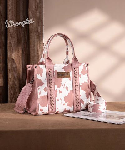 Wrangler Cow Print Concealed Carry Tote Bag Pink