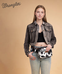 Wrangler Cow Print Fanny Pack Black