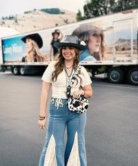 Wrangler Cow Print Fanny Pack Black