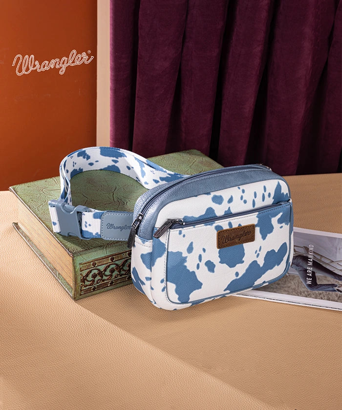 Wrangler Cow Print Fanny Pack Blue