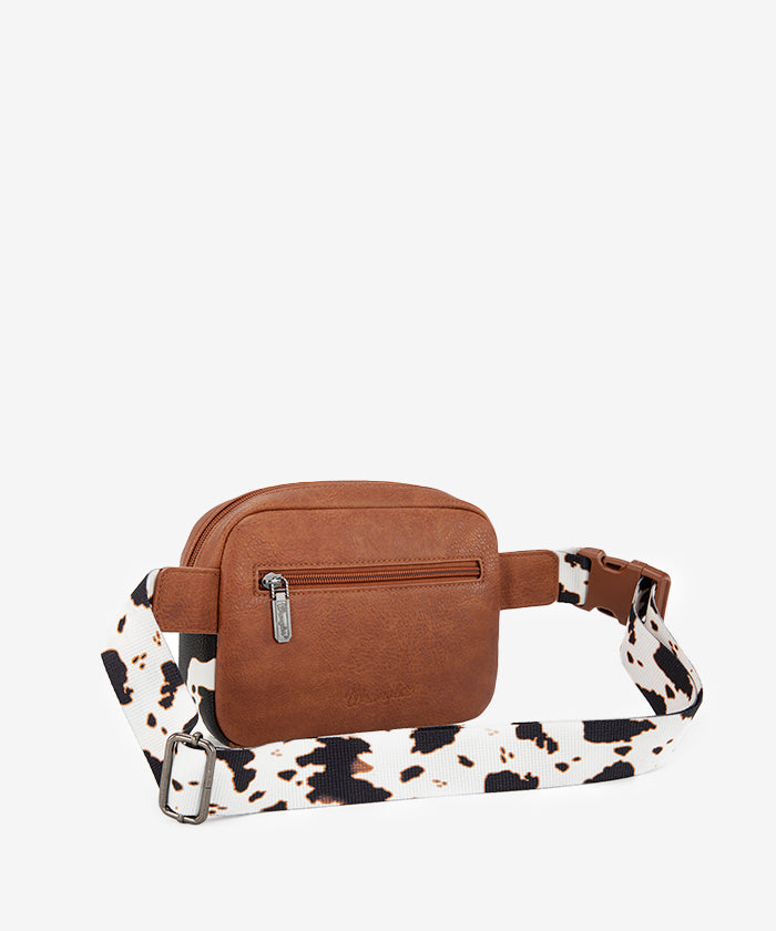 Wrangler Cow Print Fanny Pack Brown
