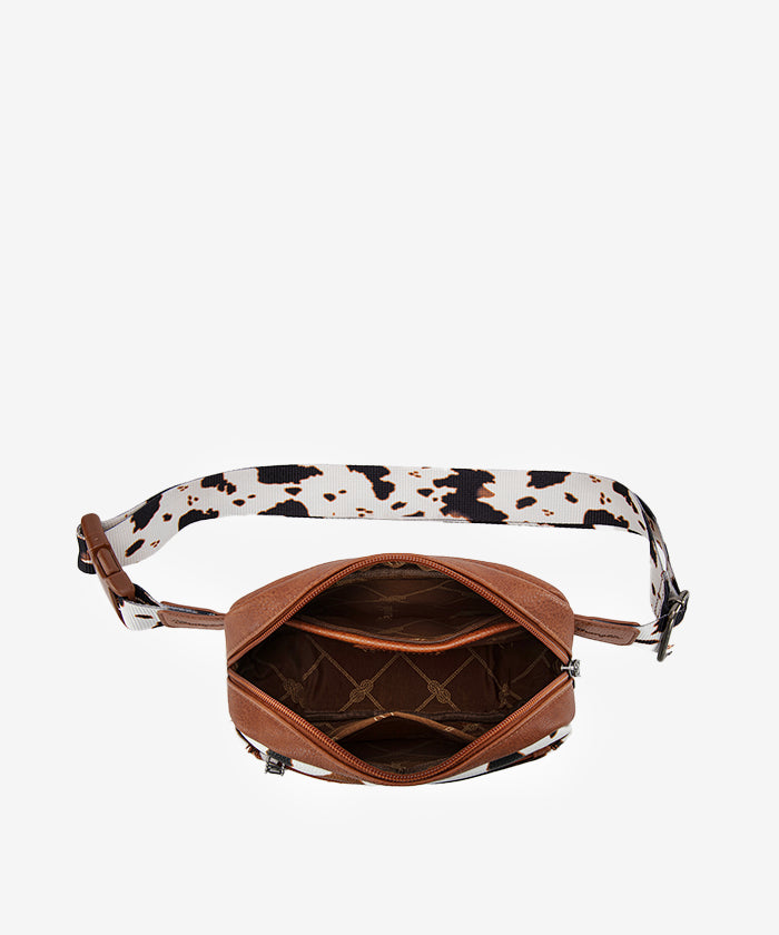 Wrangler Cow Print Fanny Pack Brown