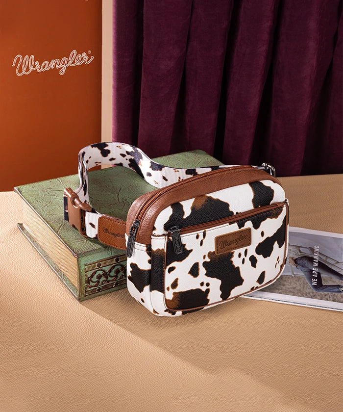 Wrangler Cow Print Fanny Pack Brown
