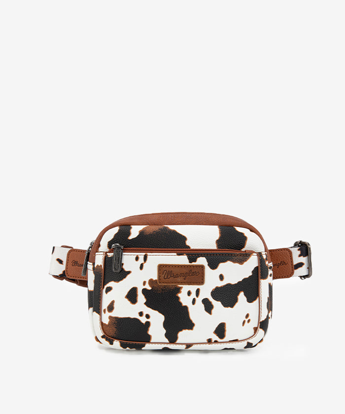 Wrangler Cow Print Fanny Pack Brown