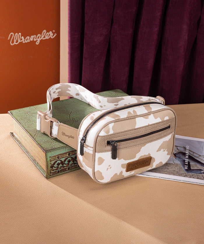 Wrangler Cow Print Fanny Pack Tan