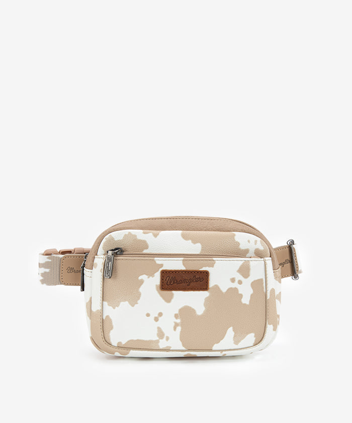 Wrangler Cow Print Fanny Pack Tan