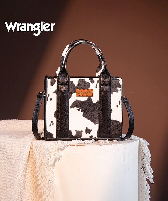 Wrangler Cow Print Mini Tote Bag Black