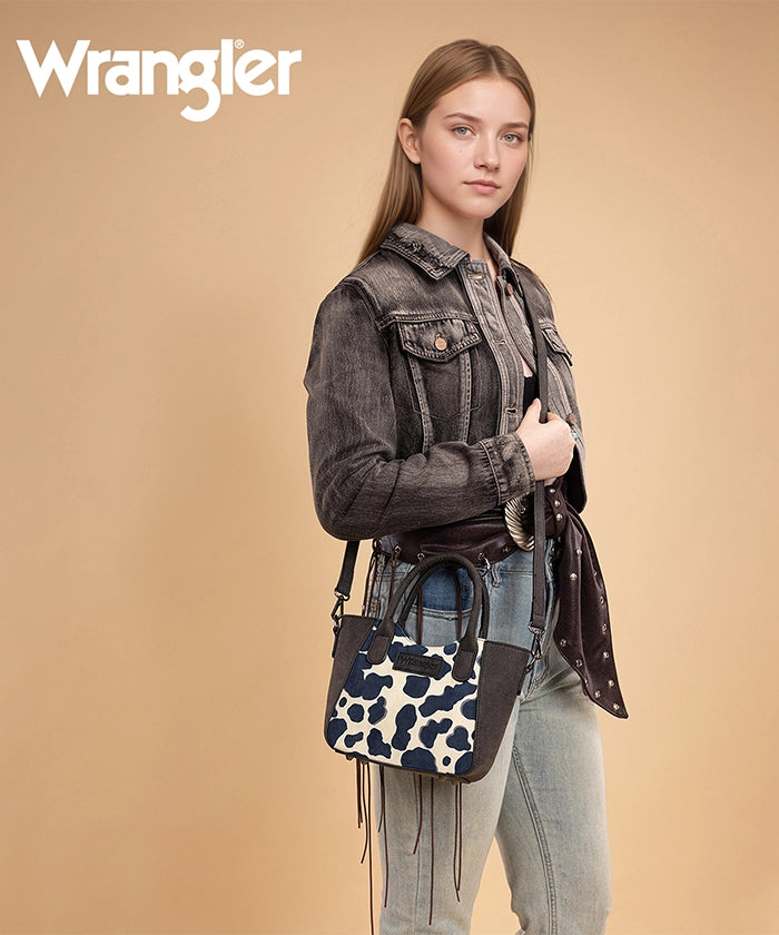 Wrangler Cow Print Mini Tote Bag Black