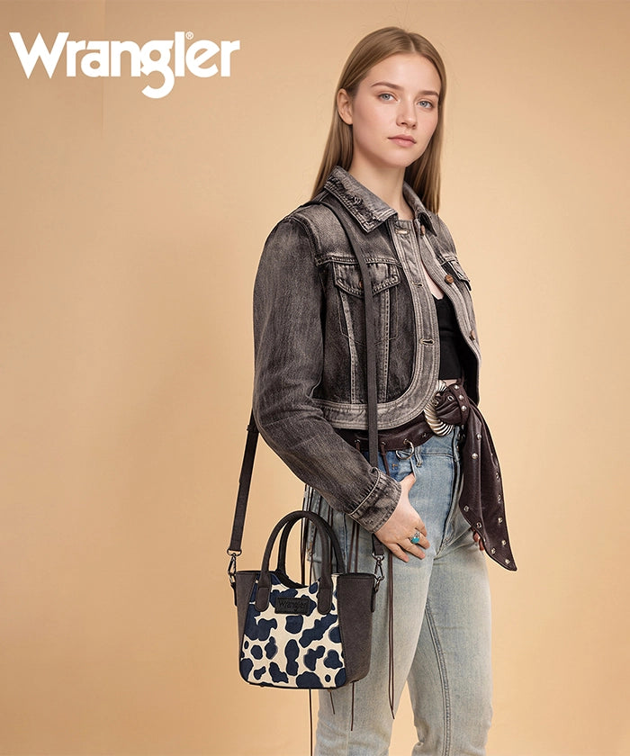 Wrangler Cow Print Mini Tote Bag Black