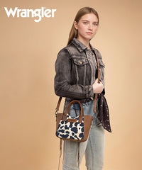 Wrangler Cow Print Mini Tote Bag Brown