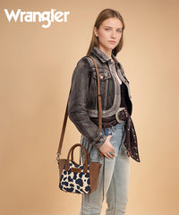 Wrangler Cow Print Mini Tote Bag Brown