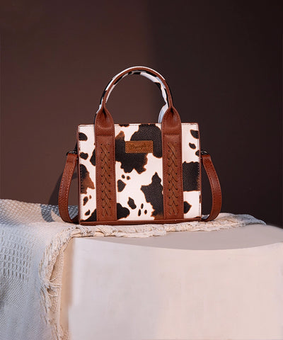 Wrangler Cow Print Mini Tote Bag Brown