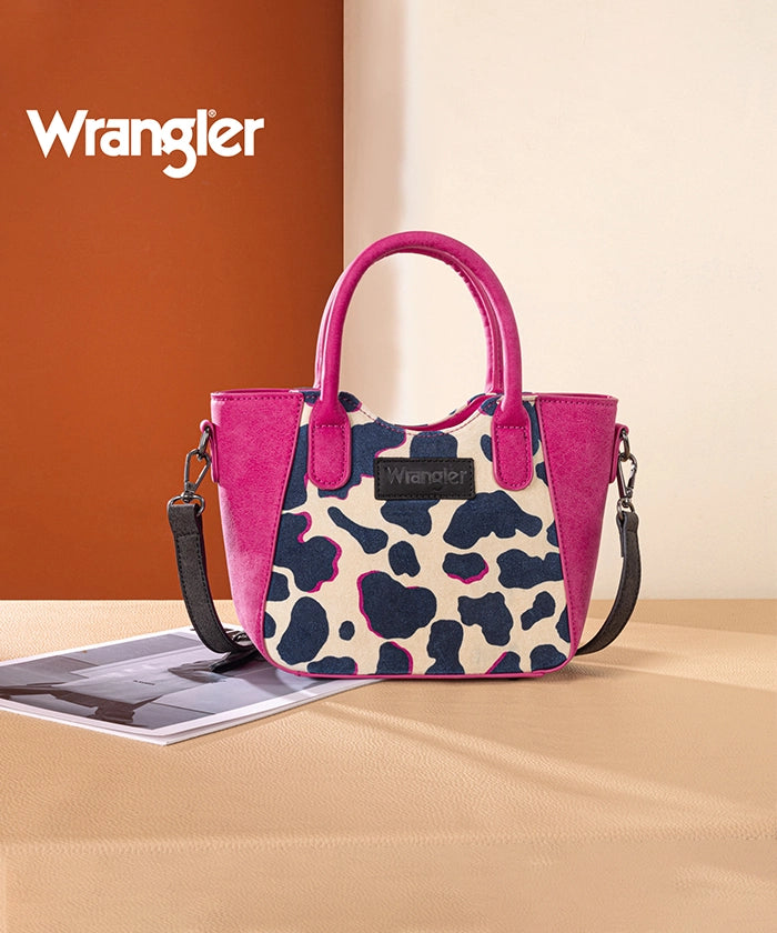 Wrangler Cow Print Mini Tote Bag Hot Pink