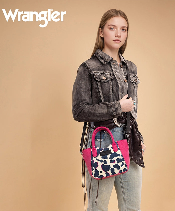 Wrangler Cow Print Mini Tote Bag Hot Pink