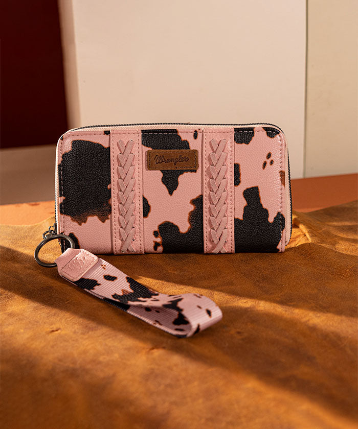 Wrangler Cow Print Wallet Pink