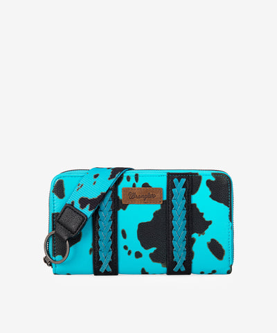 Wrangler Cow Print Wallet Turquoise