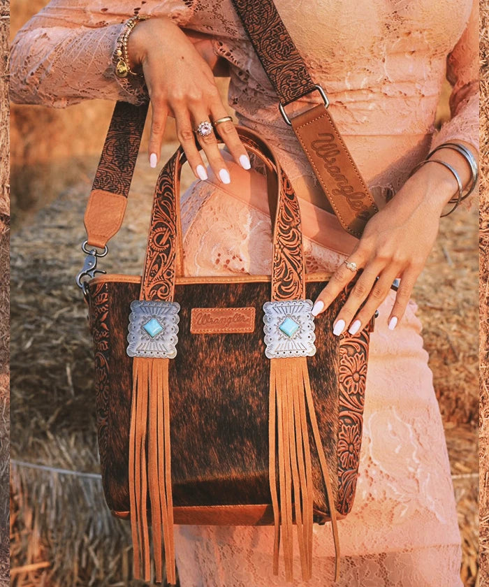 Wrangler Hair On Carry Tote Brown