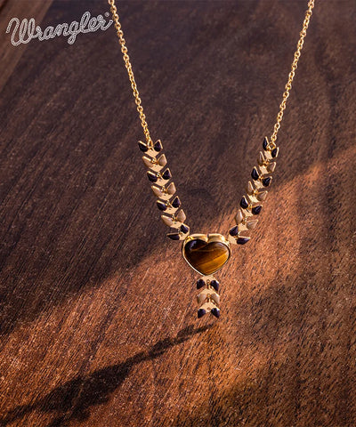 Wrangler Demeter’s Heart Onyx Necklace Brown