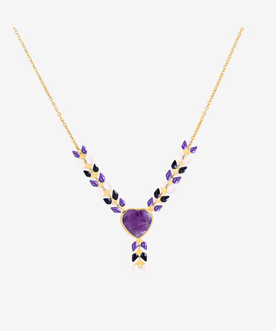 Wrangler Demeter’s Heart Onyx Necklace Purple