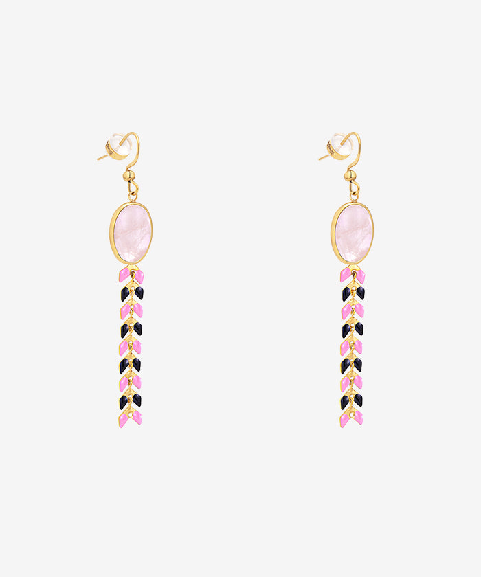 Wrangler Demeter’s Orb Onyx Earrings Pink