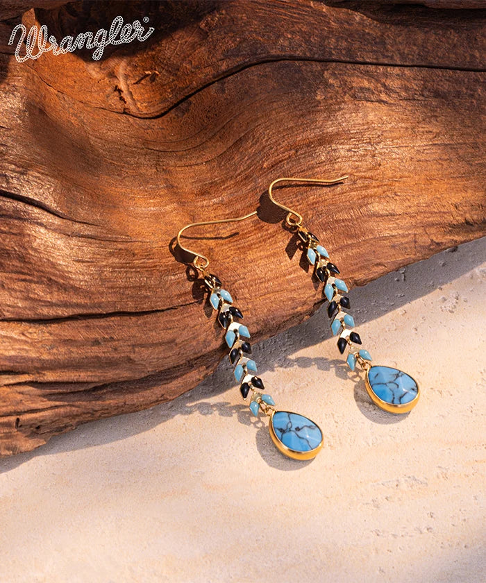 Wrangler Demeter’s Tear Onyx Earrings Turquoise