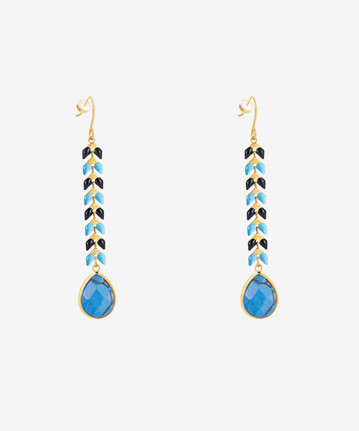 Wrangler Demeter’s Tear Onyx Earrings Turquoise