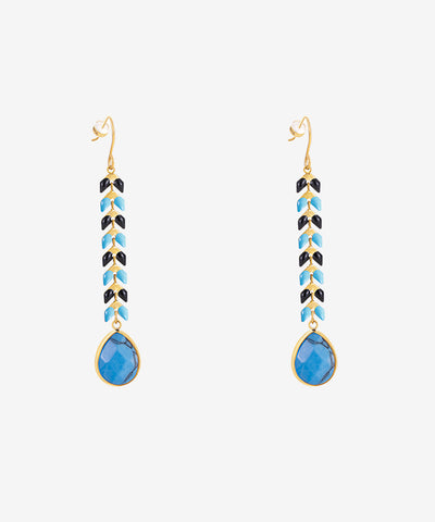 Wrangler Demeter’s Tear Onyx Earrings Turquoise