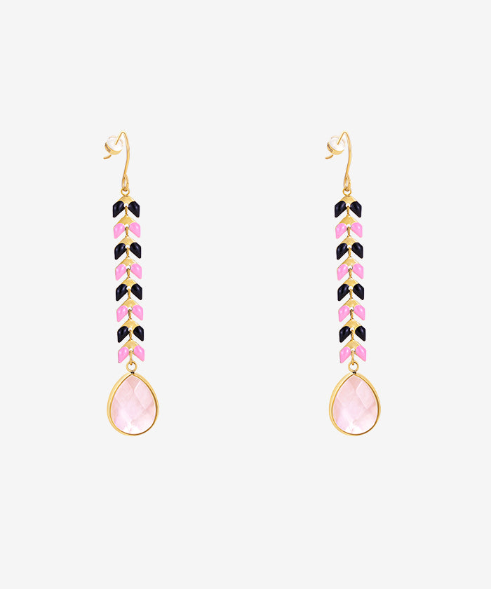 Wrangler Demeter’s Tear Onyx Earrings pink