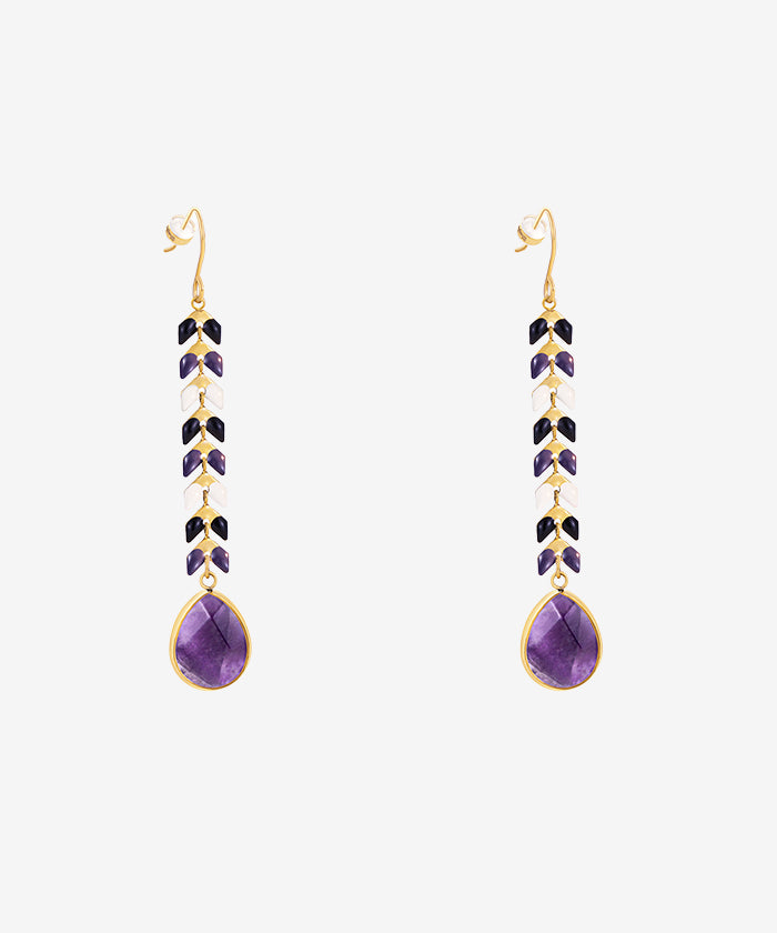 Wrangler Demeter’s Tear Onyx Earrings purple