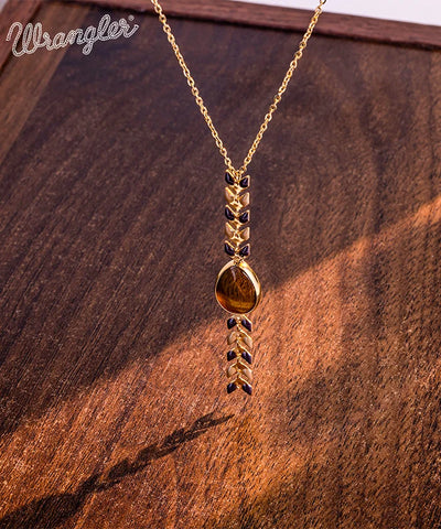 Wrangler Demeter’s Tear Onyx Necklace Brown