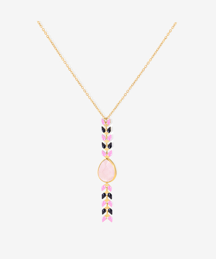 Wrangler Demeter’s Tear Onyx Necklace Pink