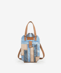 Wrangler Denim-textured Colorblock Phone Purse Jean