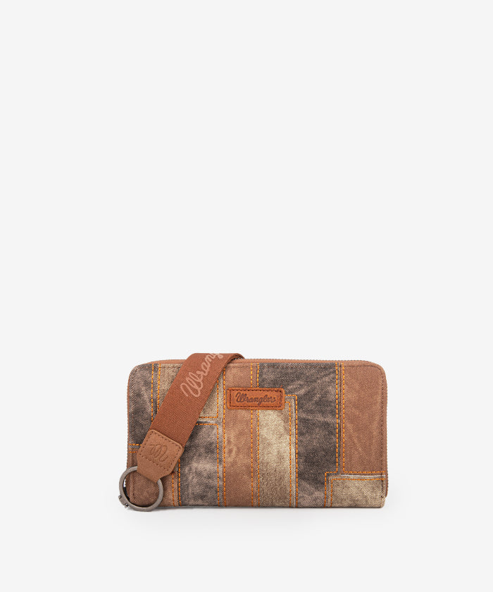 Wrangler_Denim-textured_Wristlet_Brown