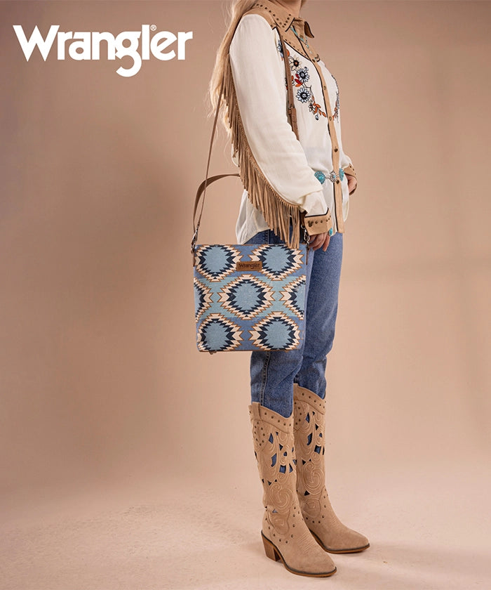 Wrangler Dual Sided Print Canvas Shoulder Bag Jean