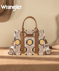Wrangler Dual Sided Print Canvas Tote Bag Beige