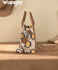 Wrangler Dual Sided Print Canvas Tote Bag Beige