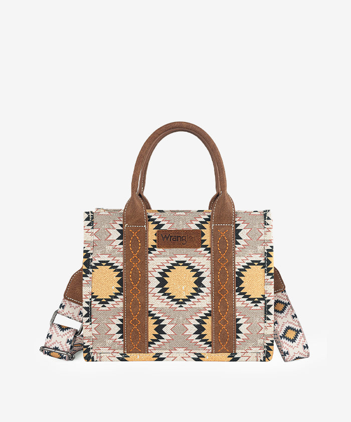 Wrangler Dual Sided Print Canvas Tote Bag Beige