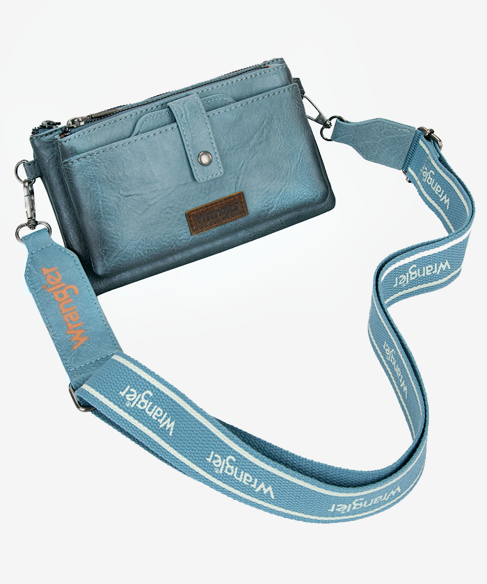 Wrangler Dual Zipper Compartment Jean Crossbody Bag - Montana West World