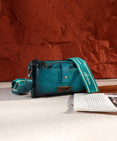 Wrangler Dual Zipper Crossbody Bag Turquoise