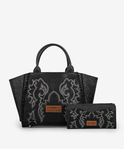 Wrangler_Embroidered_Boot_Scroll_Tote_Bag_Set_Black